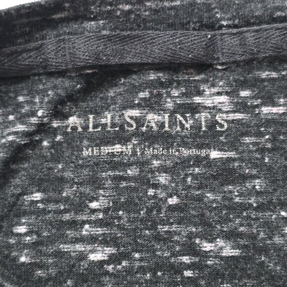 AllSaints T Shirt Mens M Heathered Gray SS Threat Tonic Crew Embroidered Logo - Picture 3 of 11